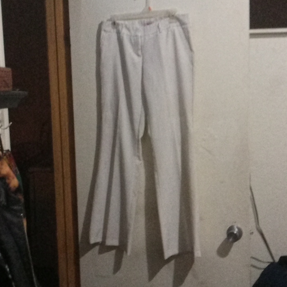 Ys women's dress pants, size M, white black pin stripes